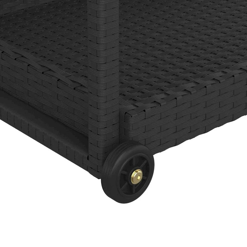 Chariot de bar extérieur Vidaxl 2 niveaux, chariot de service roulant en rotin PE - 100 x 45 x 83 cm