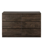 Commode à 6 tiroirs de 47 po de large, buffet, console, armoires de rangement, armoires de rangement d'appoint sans poignée