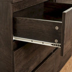 Commode à 6 tiroirs de 47 po de large, buffet, console, armoires de rangement, armoires de rangement d'appoint sans poignée