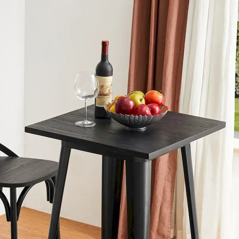 Table de bar de style industriel rustique (plateau en bois massif)