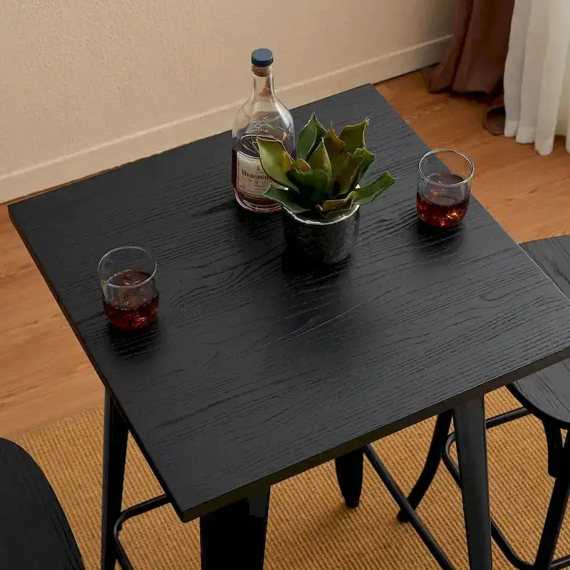 Table de bar de style industriel rustique (plateau en bois massif)