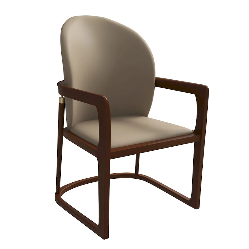 Chaise de salle à manger moderne capitonnée en similicuir