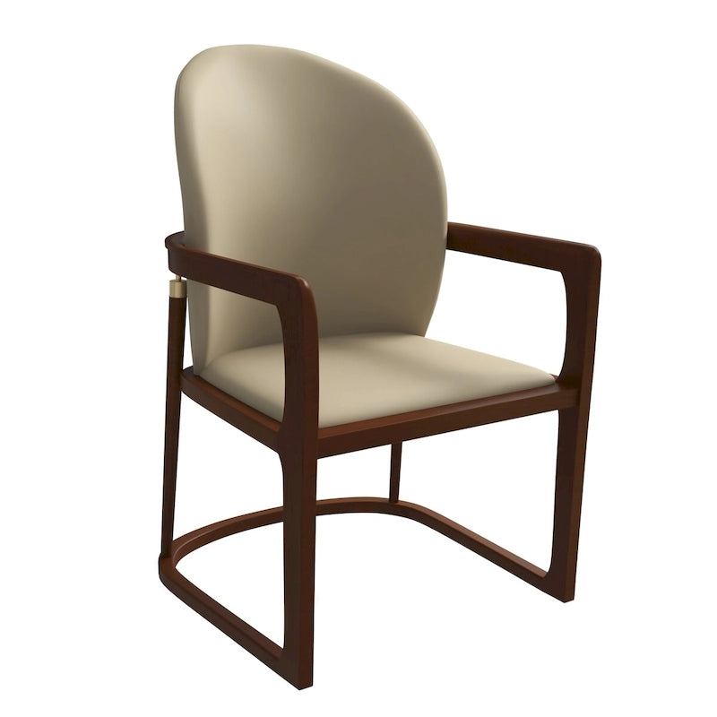 Chaise de salle à manger moderne capitonnée en similicuir
