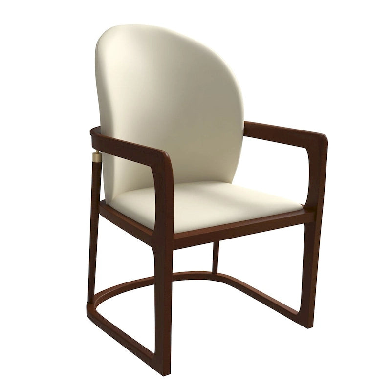 Chaise de salle à manger moderne capitonnée en similicuir