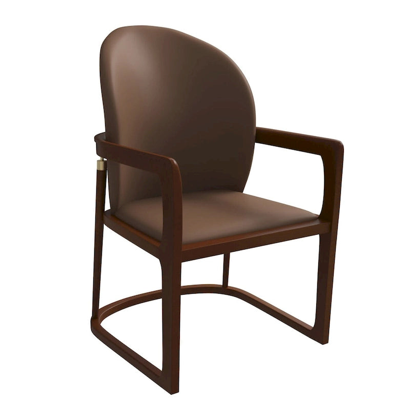 Chaise de salle à manger moderne capitonnée en similicuir