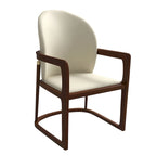 Chaise de salle à manger moderne capitonnée en similicuir