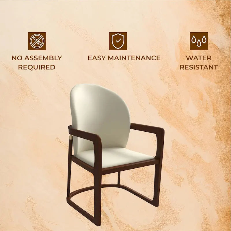 Chaise de salle à manger moderne capitonnée en similicuir