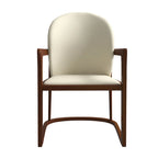 Chaise de salle à manger moderne capitonnée en similicuir