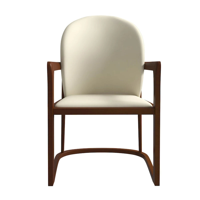 Chaise de salle à manger moderne capitonnée en similicuir