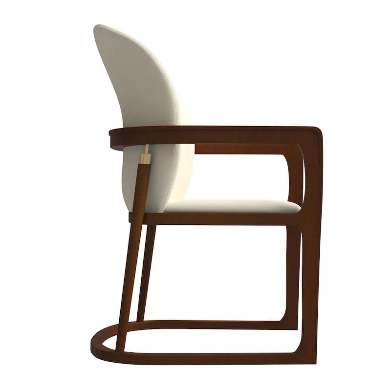 Chaise de salle à manger moderne capitonnée en similicuir