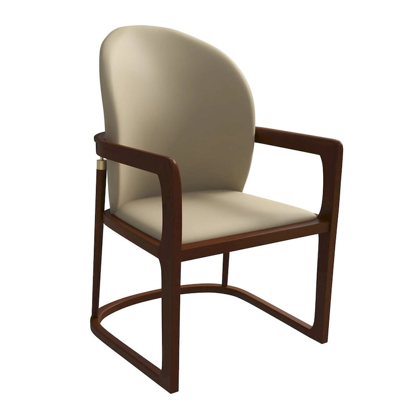 Chaise de salle à manger moderne capitonnée en similicuir