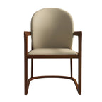 Chaise de salle à manger moderne capitonnée en similicuir