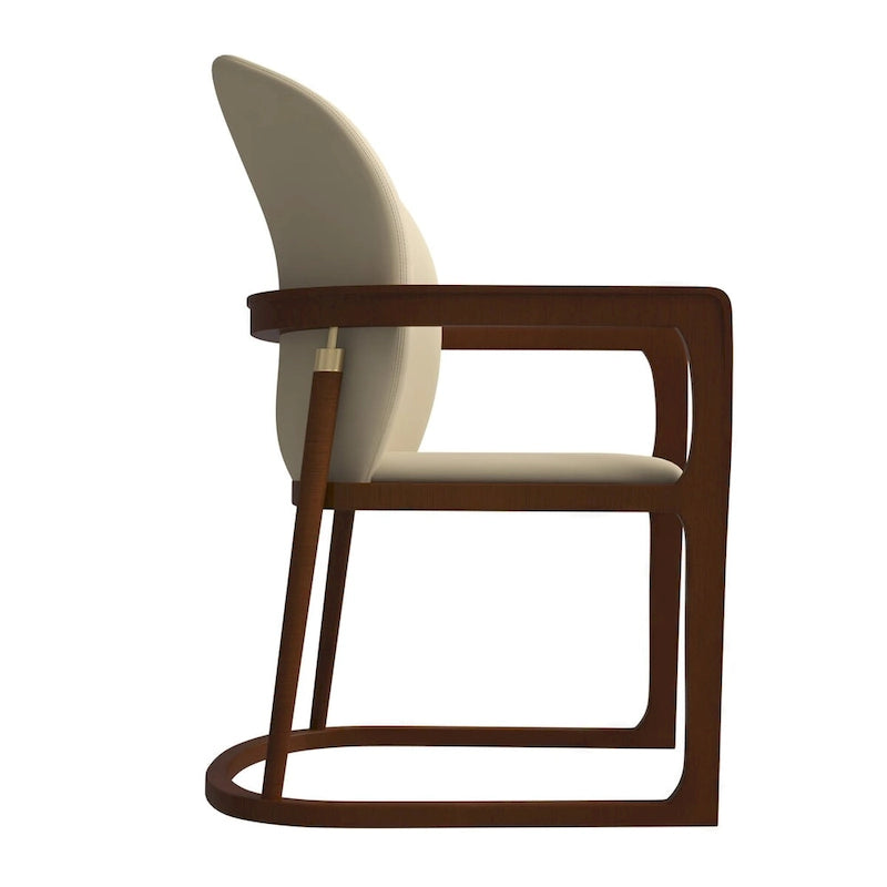 Chaise de salle à manger moderne capitonnée en similicuir