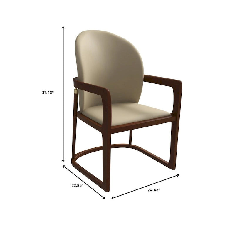 Chaise de salle à manger moderne capitonnée en similicuir