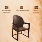 Chaise de salle à manger moderne capitonnée en similicuir