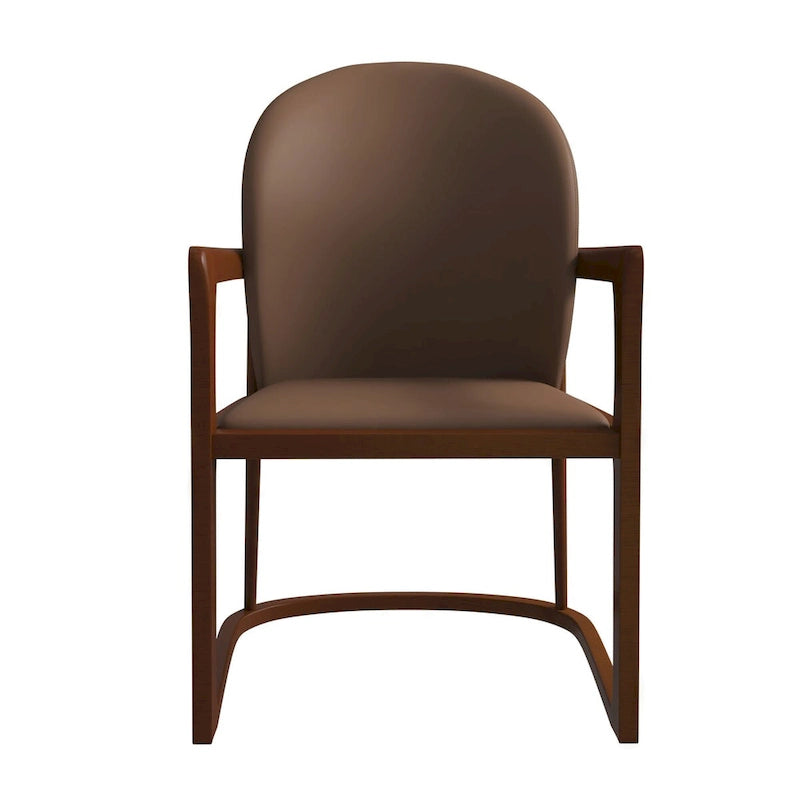 Chaise de salle à manger moderne capitonnée en similicuir