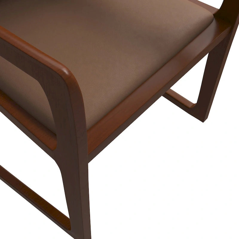 Chaise de salle à manger moderne capitonnée en similicuir