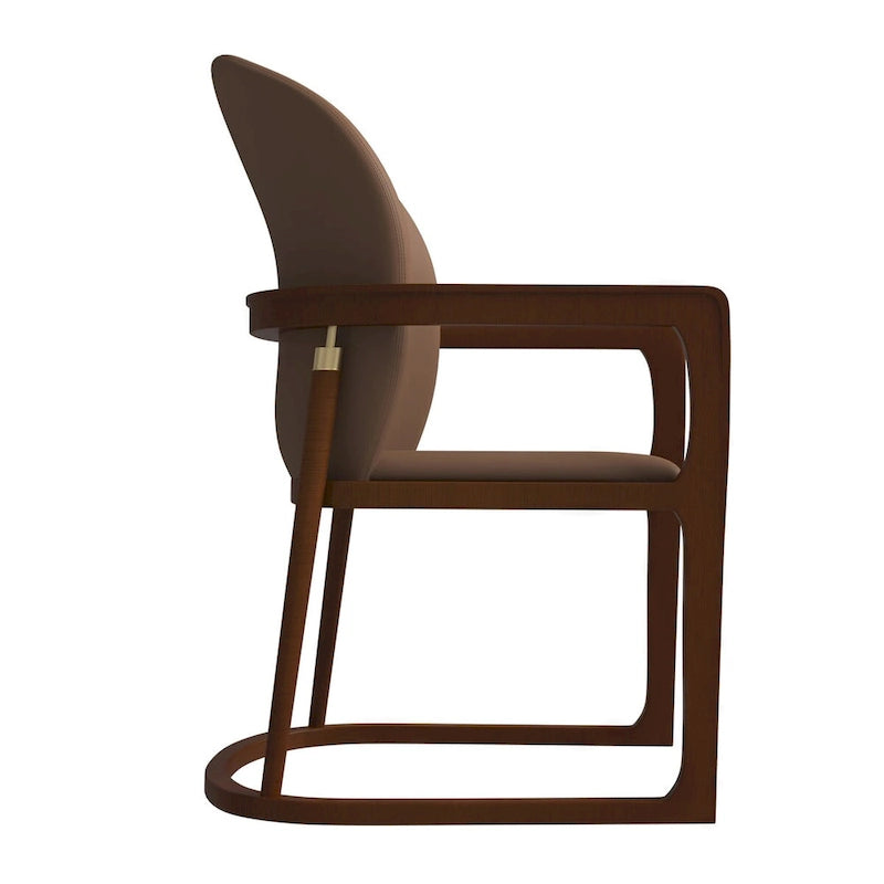 Chaise de salle à manger moderne capitonnée en similicuir