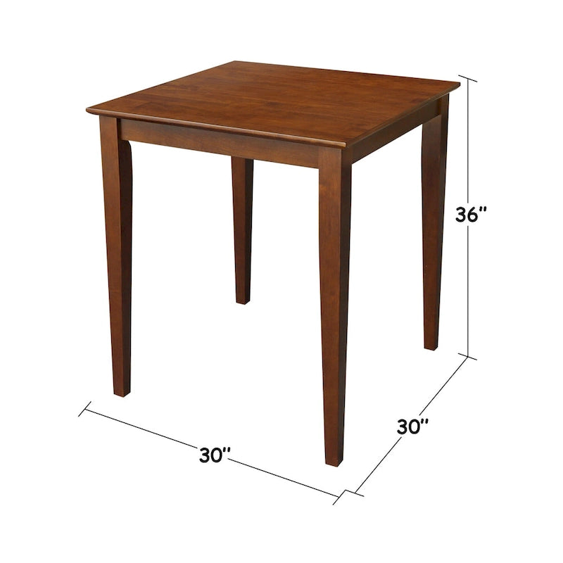 Table à manger en bois expresso foncé (avec pieds de style shaker) — Expresso foncé