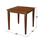 Table à manger en bois expresso foncé (avec pieds de style shaker) — Expresso foncé