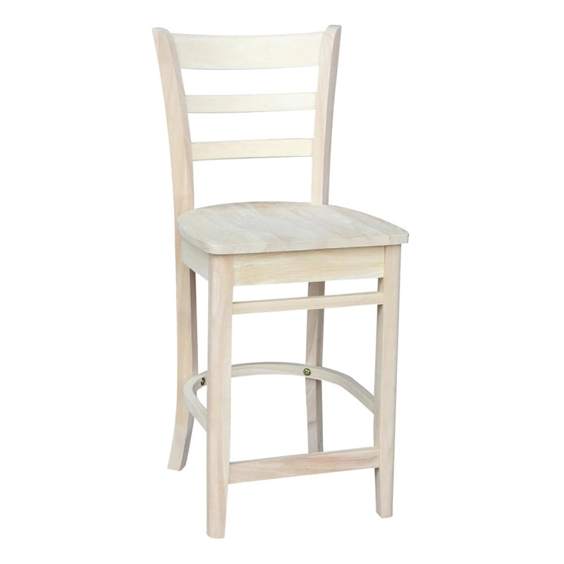 Table de salle à manger ronde en bois massif de 76 cm de hauteur de comptoir avec 2 tabourets