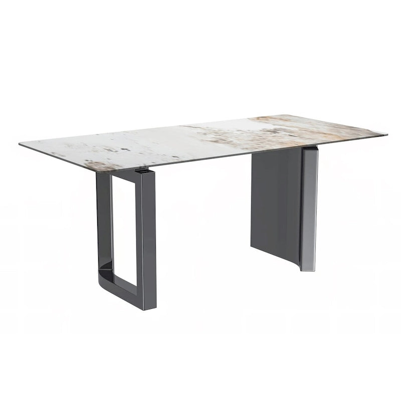 Table à manger Astra Series avec plateau en pierre frittée/verre