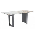 Table à manger Astra Series avec plateau en pierre frittée/verre