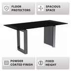 Table à manger Astra Series avec plateau en pierre frittée/verre