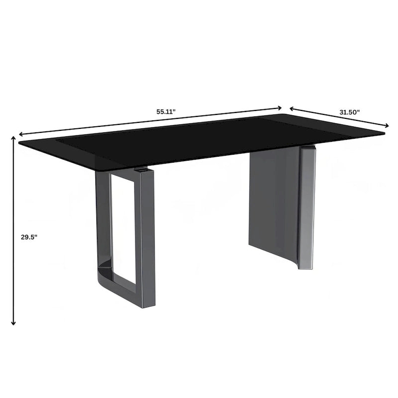 Table à manger Astra Series avec plateau en pierre frittée/verre