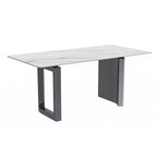 Table à manger Astra Series avec plateau en pierre frittée/verre
