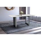Table à manger Astra Series avec plateau en pierre frittée/verre