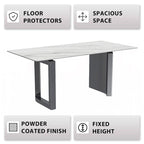 Table à manger Astra Series avec plateau en pierre frittée/verre