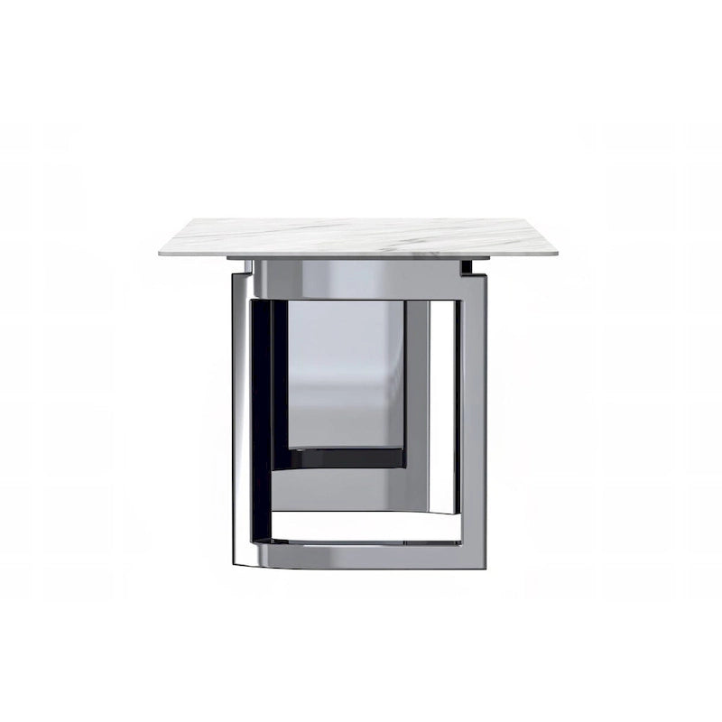 Table à manger Astra Series avec plateau en pierre frittée/verre