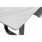 Table à manger Astra Series avec plateau en pierre frittée/verre