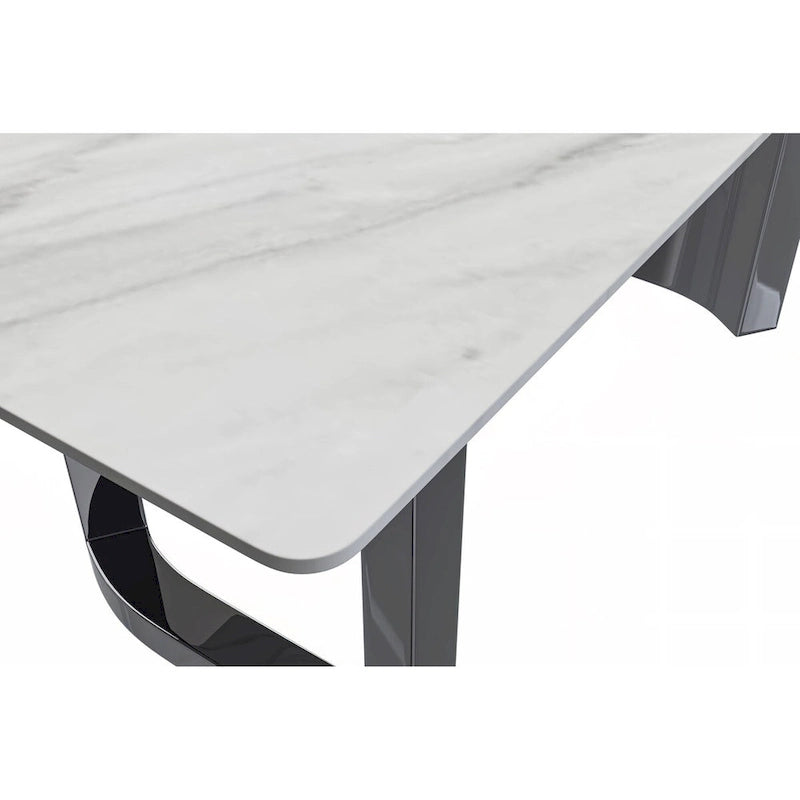 Table à manger Astra Series avec plateau en pierre frittée/verre