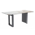 Table à manger Astra Series avec plateau en pierre frittée/verre