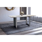 Table à manger Astra Series avec plateau en pierre frittée/verre