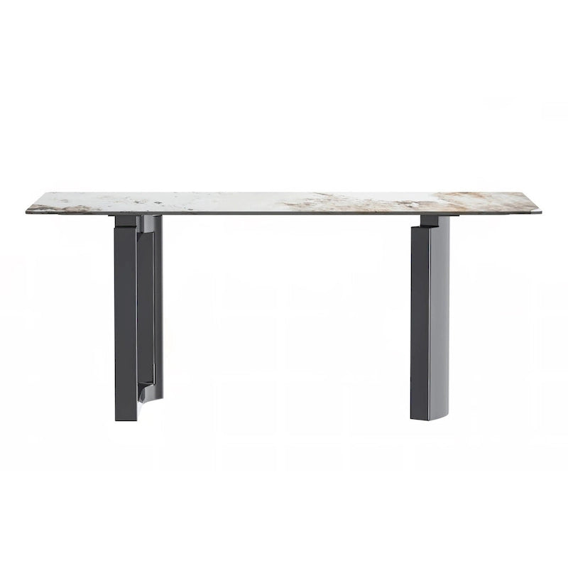 Table à manger Astra Series avec plateau en pierre frittée/verre