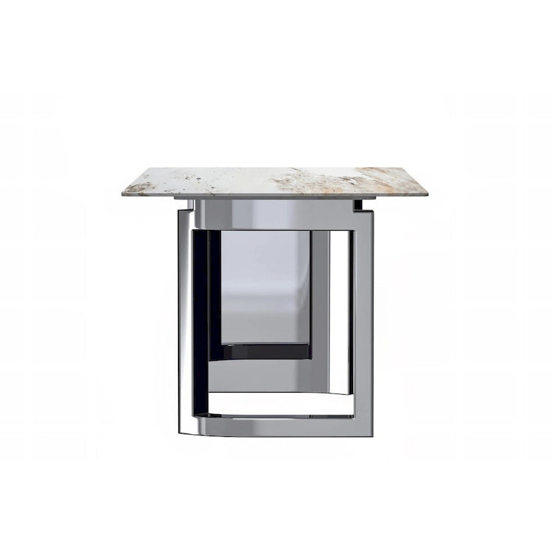 Table à manger Astra Series avec plateau en pierre frittée/verre