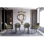 Table à manger Astra Series avec plateau en pierre frittée/verre