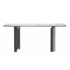 Table à manger Astra Series avec plateau en pierre frittée/verre