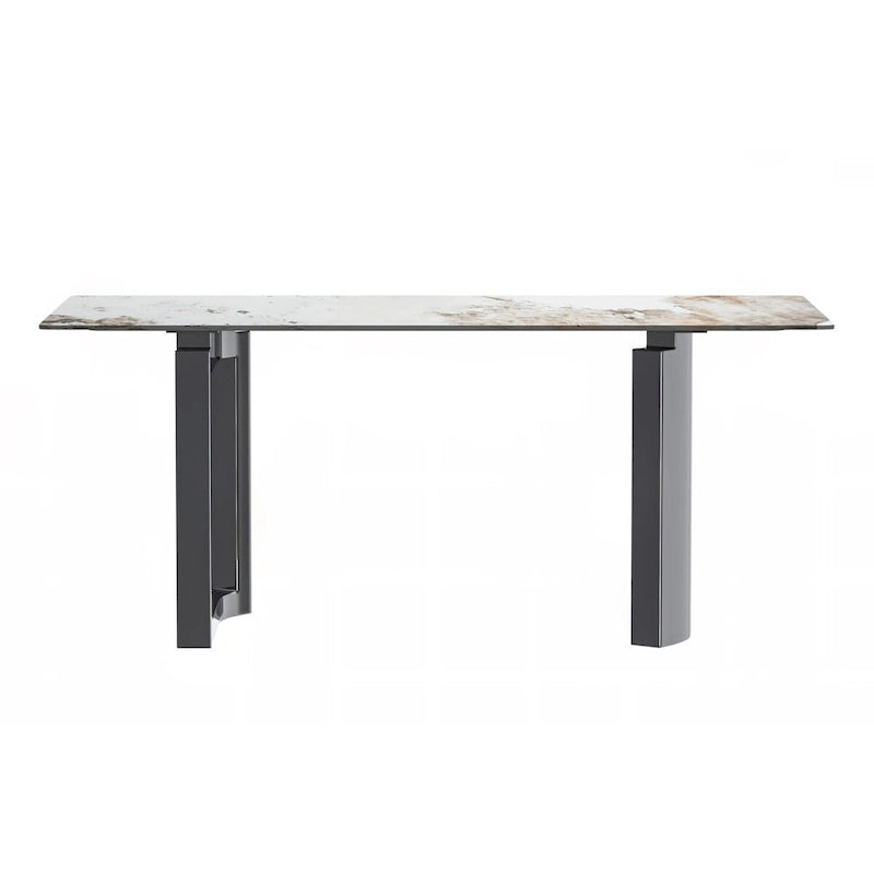 Table à manger Astra Series avec plateau en pierre frittée/verre