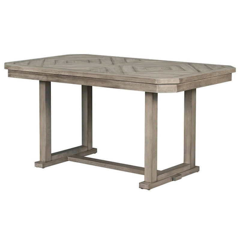 Table à manger rectangulaire de 60 pouces avec motif grain de bois diamant — Gris