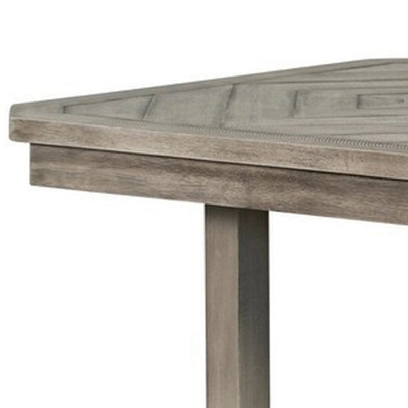 Table à manger rectangulaire de 60 pouces avec motif grain de bois diamant — Gris