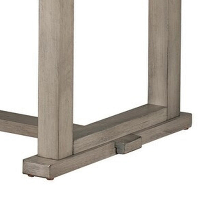 Table à manger rectangulaire de 60 pouces avec motif grain de bois diamant — Gris