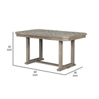 Table à manger rectangulaire de 60 pouces avec motif grain de bois diamant — Gris