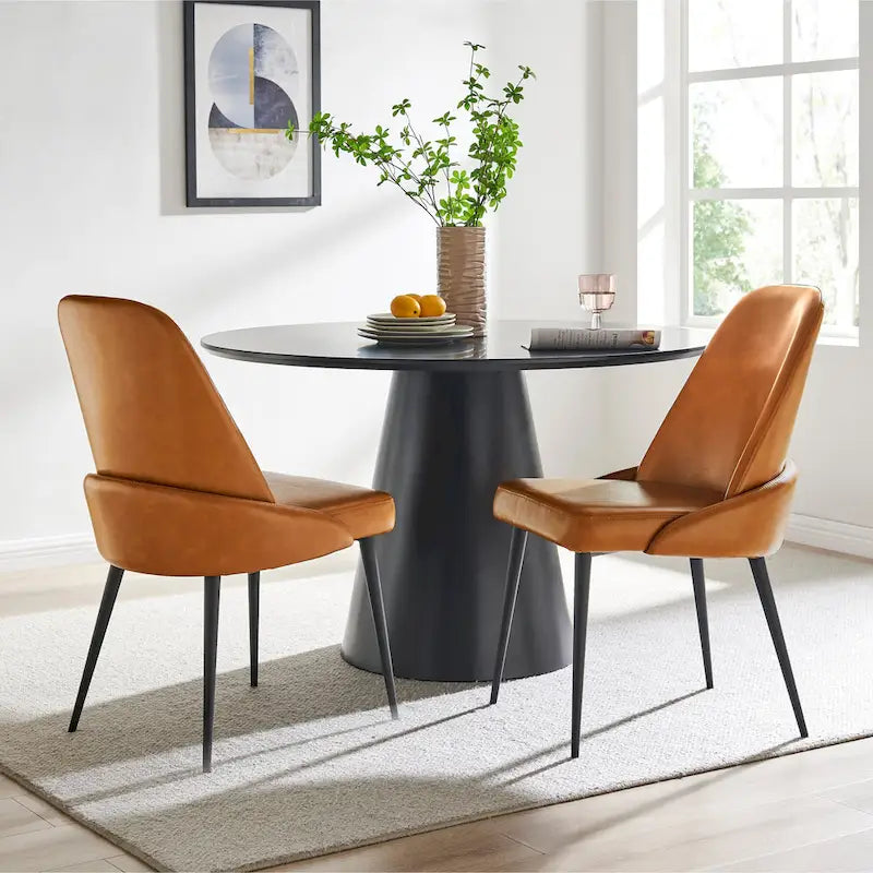 Chaise de salle à manger en cuir