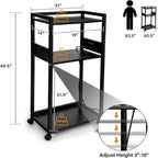 Meuble d'imprimante mobile à 3 niveaux - 19Px 14Lx 40H
