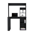Bureau avec huche et étagères, bureau d'ordinateur pour le bureau à domicile