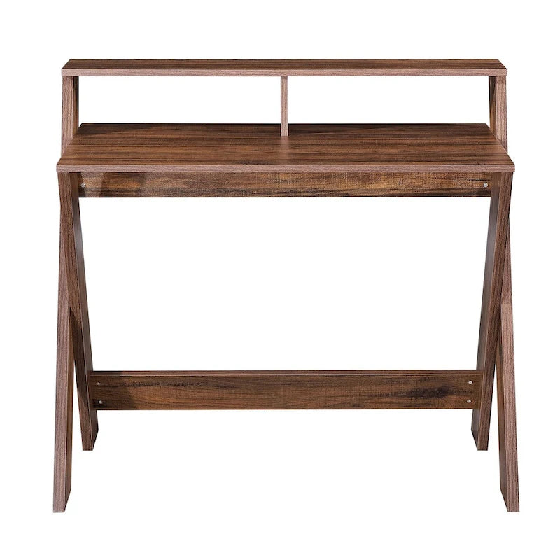 Bureau d'ordinateur Ledel Wood pour bureau à domicile avec étagère ouverte